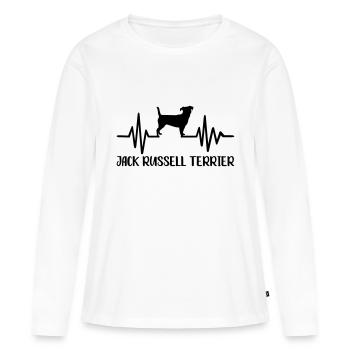 Jack Russell - T-shirt manches longues Premium bio Femme - blanc - Devant - Julia (174cm)