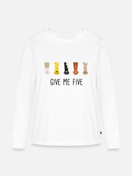give me five - Frauen Premium Bio Langarmshirt - Weiß