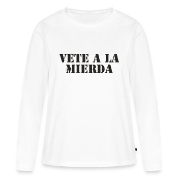 Spanisch Spruch spanische Sprache - Frauen Premium Bio Langarmshirt - Weiß - Vorne - Julia (174cm)
