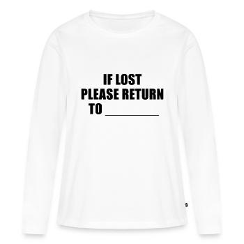 if lost please return to - Frauen Premium Bio Langarmshirt - Weiß - Vorne - Julia (174cm)