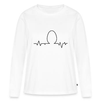 Œuf de Pâques Beat - T-shirt manches longues Premium bio Femme - blanc - Devant - Julia (174cm)