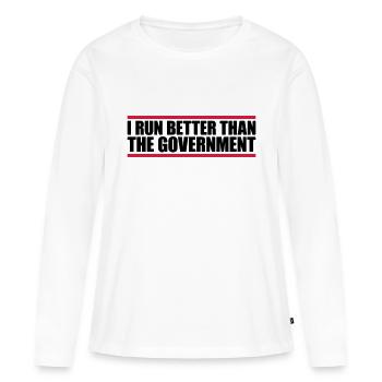 mieux fonctionner que le gouvernement - T-shirt manches longues Premium bio Femme - blanc - Devant - Julia (174cm)
