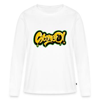 Stoned - Frauen Premium Bio Langarmshirt - Weiß - Vorne - Julia (174cm)