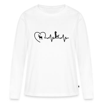 Chasseur - T-shirt manches longues Premium bio Femme - blanc - Devant - Julia (174cm)