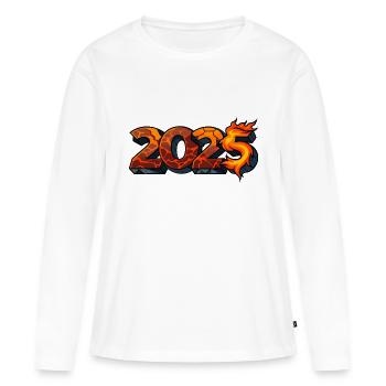 2025 - T-shirt manches longues Premium bio Femme - blanc - Devant - Julia (174cm)