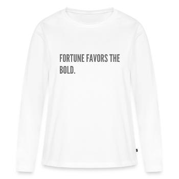 Fortune favors the bold. - Women's Premium Organic Long Sleeve Shirt - white - Front - Julia (174cm)
