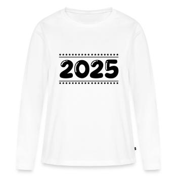 2025 - T-shirt manches longues Premium bio Femme - blanc - Devant - Julia (174cm)