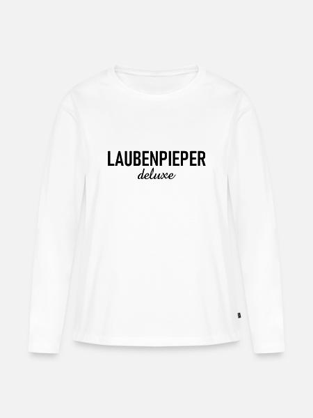 Laubenpieper deluxe - Kleingärtner - Garten - Frauen Premium Bio Langarmshirt - Weiß