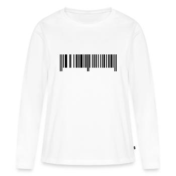 Barcode - Strichcode - Frauen Premium Bio Langarmshirt - Weiß - Vorne - Julia (174cm)