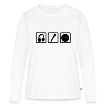 dj set - Frauen Premium Bio Langarmshirt - Weiß - Vorne - Julia (174cm)