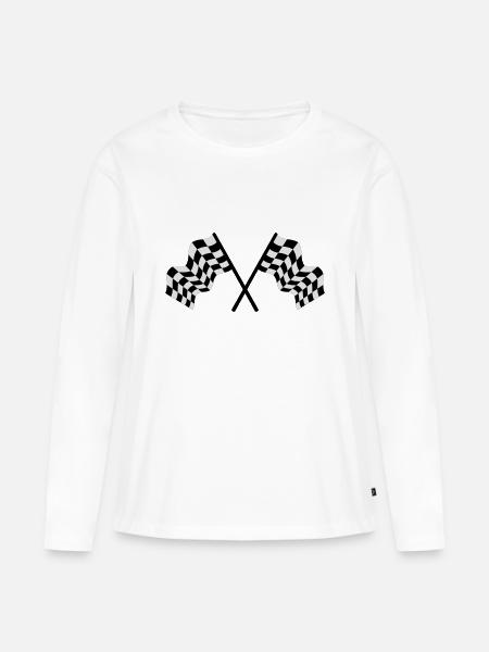 Zielflagge - Frauen Premium Bio Langarmshirt - Weiß