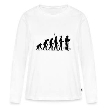 evolution firefighter - T-shirt manches longues Premium bio Femme - blanc - Devant - Julia (174cm)