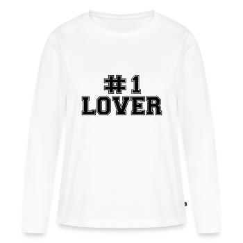 Le meilleur amant - T-shirt manches longues Premium bio Femme - blanc - Devant - Julia (174cm)