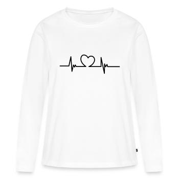 Heartbeat - Frauen Premium Bio Langarmshirt - Weiß - Vorne - Julia (174cm)