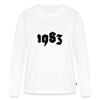 Jahr 1983 - T-shirt manches longues Premium bio Femme - blanc - Devant - Julia (174cm)