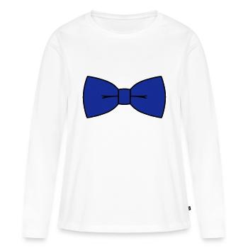Fliege - Frauen Premium Bio Langarmshirt - Weiß - Vorne - Julia (174cm)