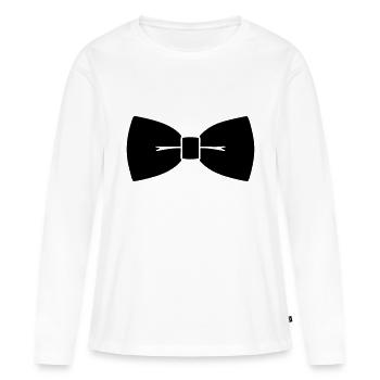 Fliege - Frauen Premium Bio Langarmshirt - Weiß - Vorne - Julia (174cm)