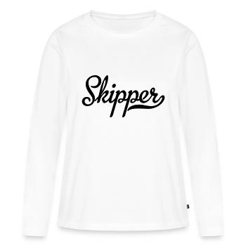 Skipper - T-shirt manches longues Premium bio Femme - blanc - Devant - Julia (174cm)