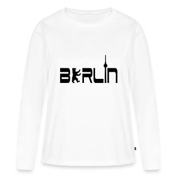 Berlin Fernsehturm Baby-Strampler - Frauen Premium Bio Langarmshirt - Weiß - Vorne - Julia (174cm)
