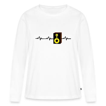 heart beat Herzschlag Monitor Lautsprecher - Frauen Premium Bio Langarmshirt - Weiß - Vorne - Julia (174cm)