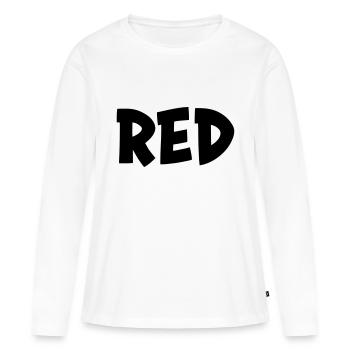 La couleur rouge - T-shirt manches longues Premium bio Femme - blanc - Devant - Julia (174cm)
