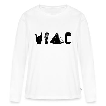 Festival - Frauen Premium Bio Langarmshirt - Weiß - Vorne - Julia (174cm)