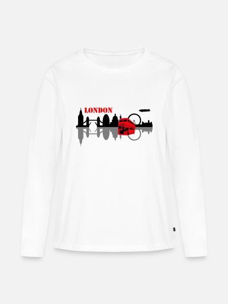 london skyline - Frauen Premium Bio Langarmshirt - Weiß