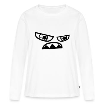 monstre - T-shirt manches longues Premium bio Femme - blanc - Devant - Julia (174cm)