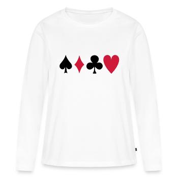 poker - Frauen Premium Bio Langarmshirt - Weiß - Vorne - Julia (174cm)