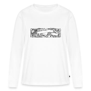 flower-banner-chrissi - Frauen Premium Bio Langarmshirt - Weiß - Vorne - Julia (174cm)