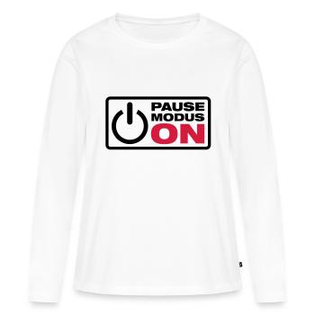 mode Pause ON - T-shirt manches longues Premium bio Femme - blanc - Devant - Julia (174cm)