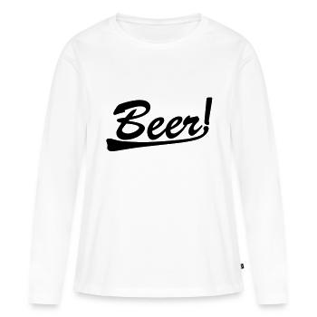 beer - Frauen Premium Bio Langarmshirt - Weiß - Vorne - Julia (174cm)