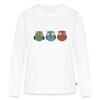 Chouette - T-shirt manches longues Premium bio Femme - blanc - Devant - Julia (174cm)