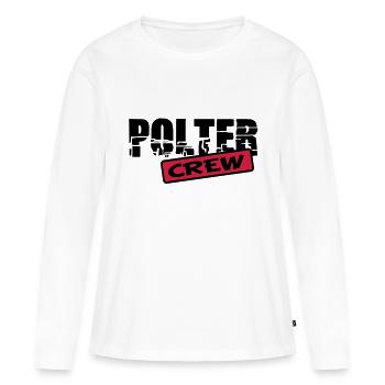 poltercrew - T-shirt manches longues Premium bio Femme - blanc - Devant - Julia (174cm)