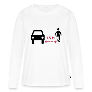 Keep your distance! - Women's Premium Organic Long Sleeve Shirt - white - Front - Julia (174cm)