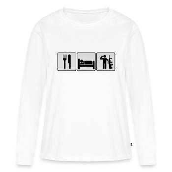 Eat Sleep Serve - Frauen Premium Bio Langarmshirt - Weiß - Vorne - Julia (174cm)