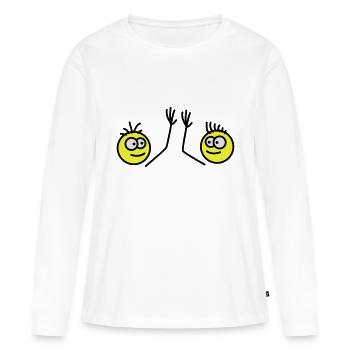 Bros - T-shirt manches longues Premium bio Femme - blanc - Devant - Julia (174cm)