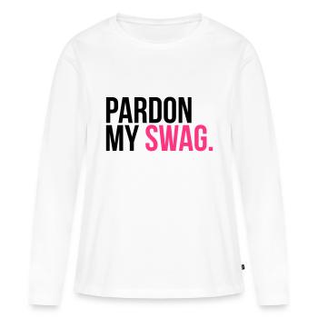 pardon my swag - T-shirt manches longues Premium bio Femme - blanc - Devant - Julia (174cm)