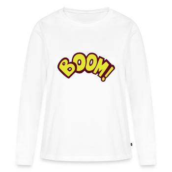 boom geek gamer fun quote gaming comics - Frauen Premium Bio Langarmshirt - Weiß - Vorne - Julia (174cm)