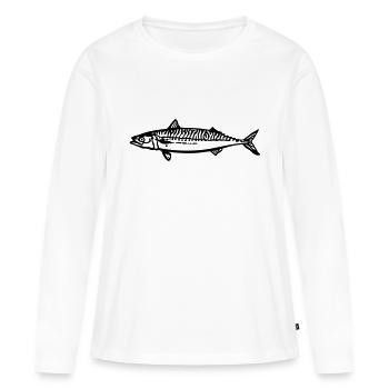 makrele - Frauen Premium Bio Langarmshirt - Weiß - Vorne - Julia (174cm)