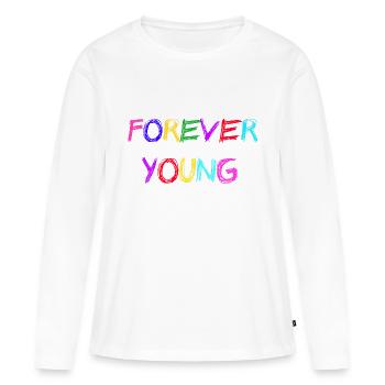 Young - T-shirt manches longues Premium bio Femme - blanc - Devant - Julia (174cm)