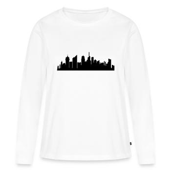 ville métropole silhouette contour capital grand - T-shirt manches longues Premium bio Femme - blanc - Devant - Julia (174cm)