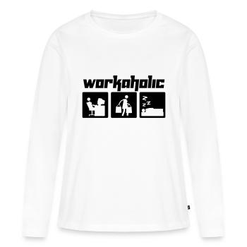 Workaholic (Vektor) - Frauen Premium Bio Langarmshirt - Weiß - Vorne - Julia (174cm)