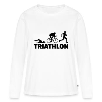Triathlon - T-shirt manches longues Premium bio Femme - blanc - Devant - Julia (174cm)