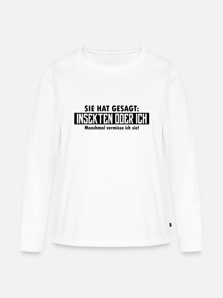 insekten oder ich - Frauen Premium Bio Langarmshirt - Weiß