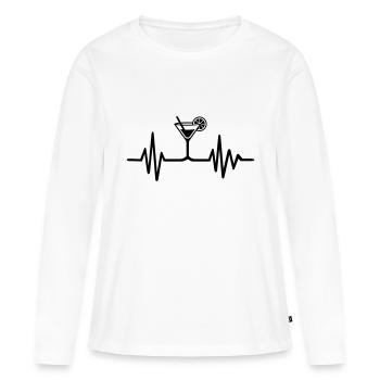 Cocktail - T-shirt manches longues Premium bio Femme - blanc - Devant - Julia (174cm)