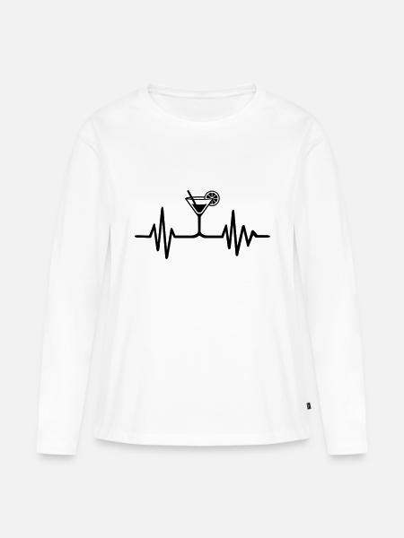 Cocktail - Frauen Premium Bio Langarmshirt - Weiß