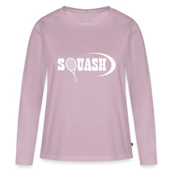 Squash - T-shirt manches longues Premium bio Femme - rose poudré - Devant - Julia (174cm)