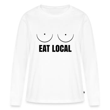 Regional Essen - Brüste Brust Muttermilch Stillen - Frauen Premium Bio Langarmshirt - Weiß - Vorne - Julia (174cm)