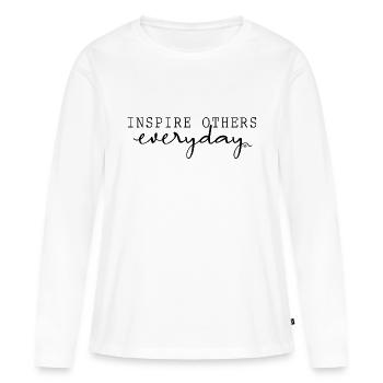 INSPIRE OTHERS everyday Inspiration Mindset Power - Women's Premium Organic Long Sleeve Shirt - white - Front - Julia (174cm)